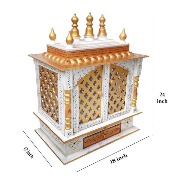 Pooja Mandir Tempel gold window Haustempel Holz mit Statuten