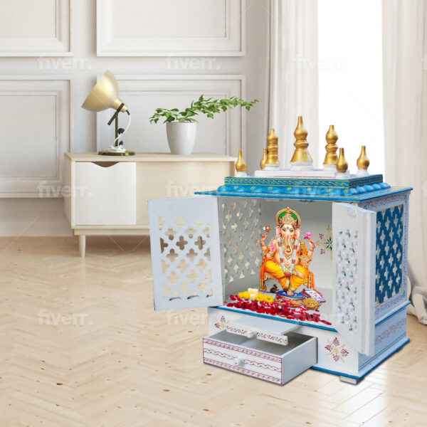 Pooja Mandir Tempel Haustempel Holz mit Lord